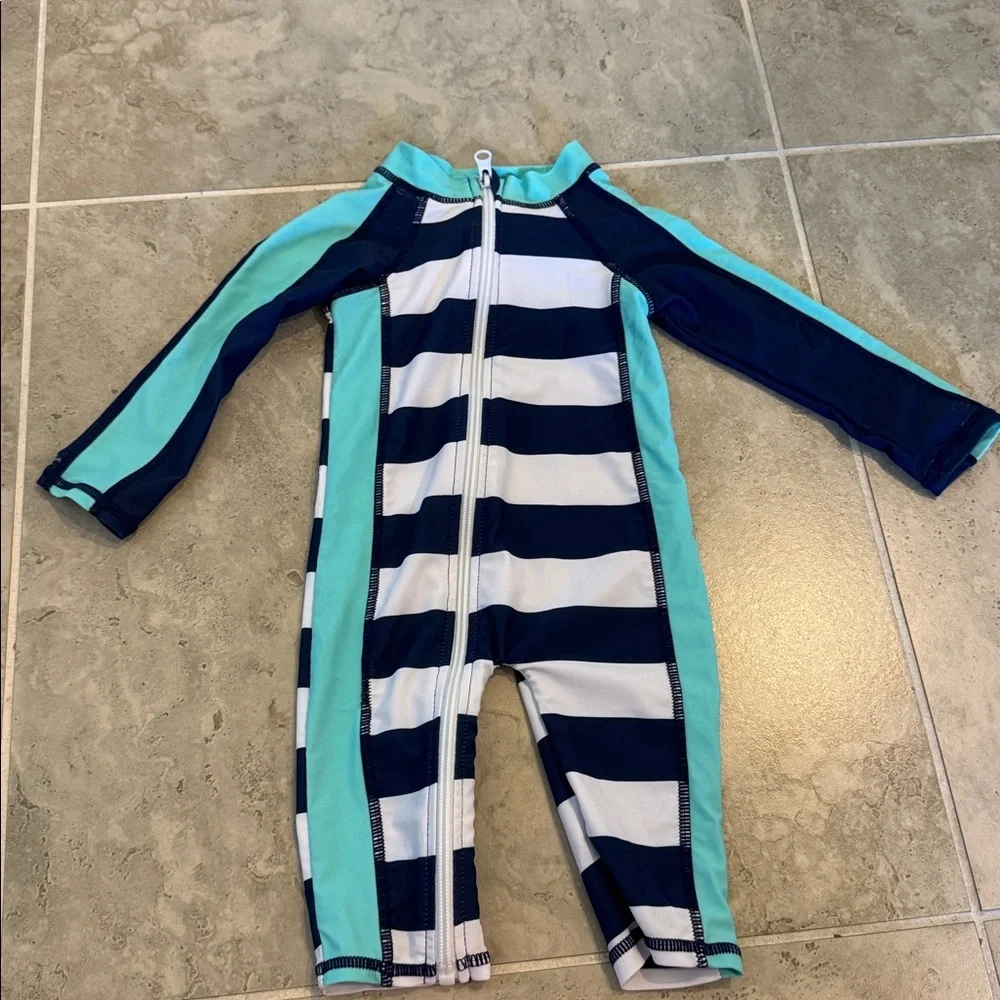 Striped Long Sleeve Rash Guard
